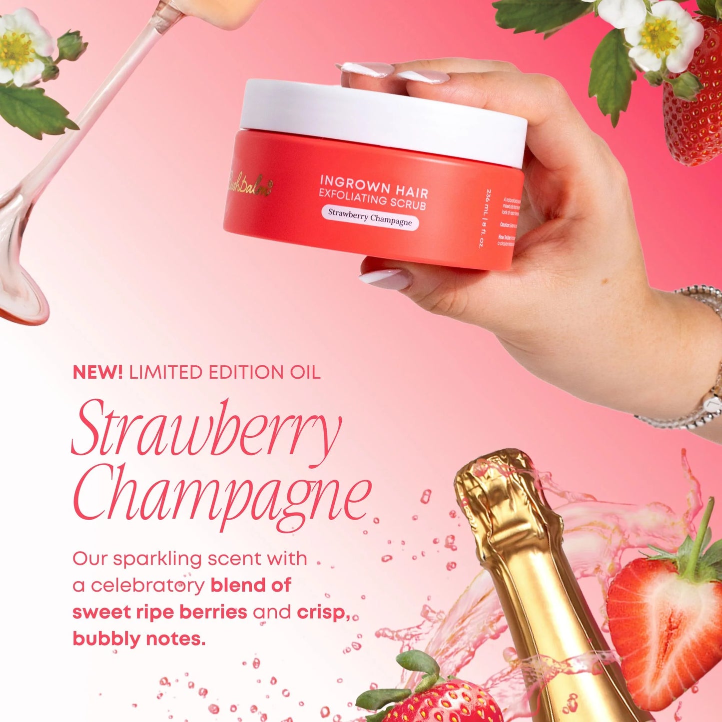 Ingrown Hair Exfoliating Body Scrub - Strawberry Champagne