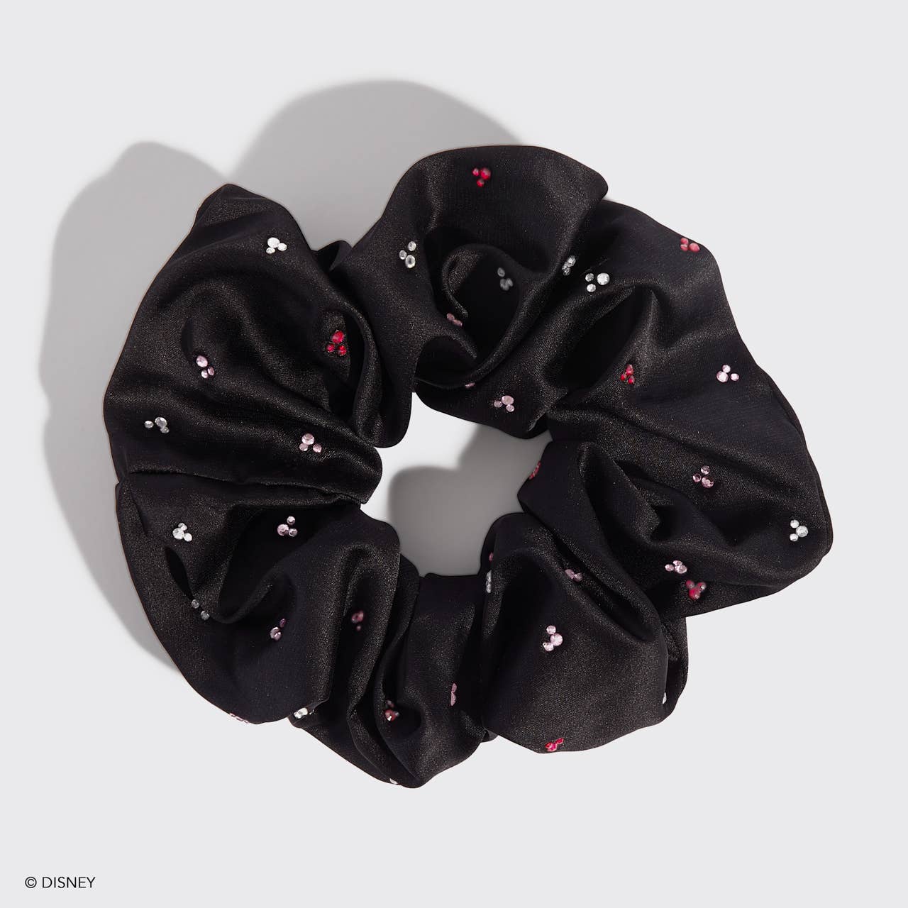 Kitsch & Mickey and Minnie Recycled Fabric Scrunchie - Black