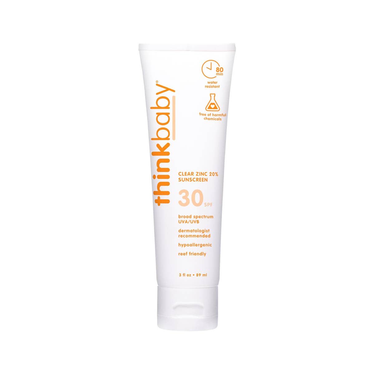 Think Baby SPF 30 Clear Zinc Sunscreen 3 oz, EWG #1