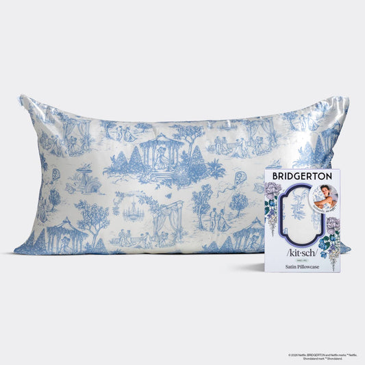 Bridgerton x Kitsch Satin Pillowcase in Garden Toile - King