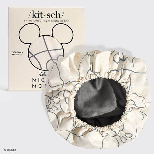 Mickey/ Minnie x Kitsch SatinLined FlexiShowerCap-MickeyMaze