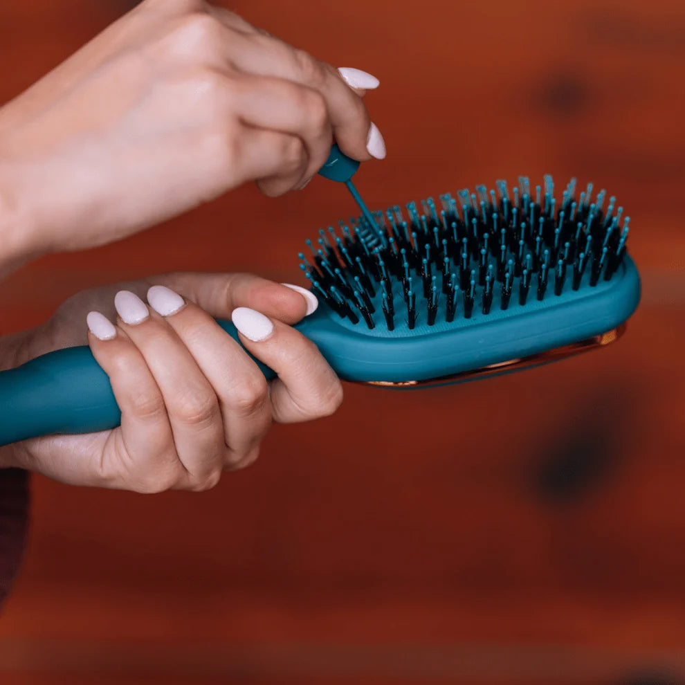 Boar Bristle Hair Brush - Teal With It - Full Size