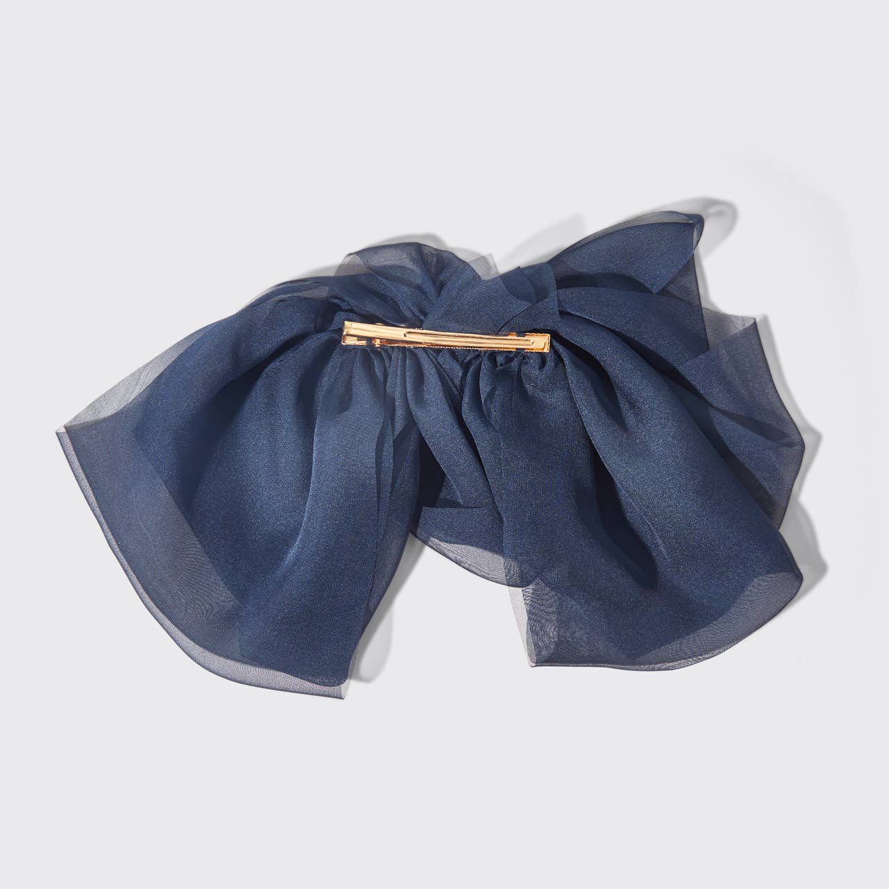 Chiffon Bow Hair Clip - Blue Orchid