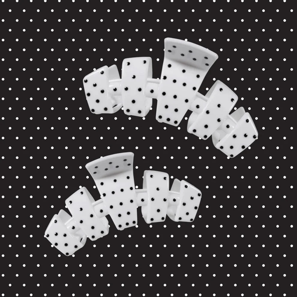 Classic White Polka Dot Party Claw Clip (2 sizes)