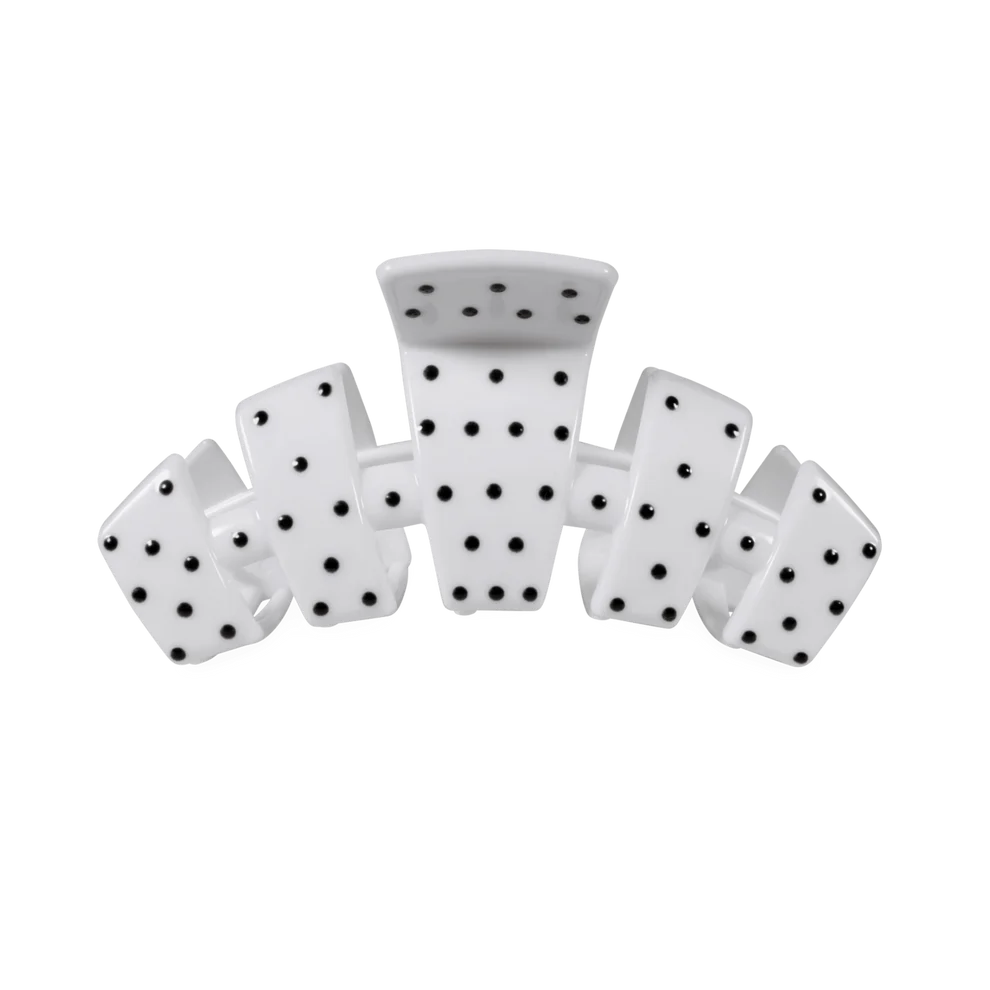 Classic White Polka Dot Party Claw Clip (2 sizes)
