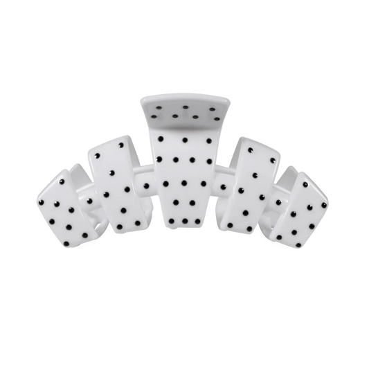 Classic White Polka Dot Party Claw Clip (2 sizes)