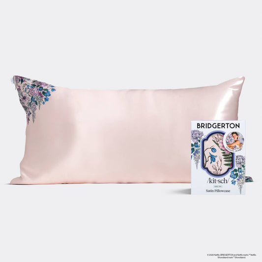 Bridgerton x Kitsch Satin Pillowcase in Wisteria - King