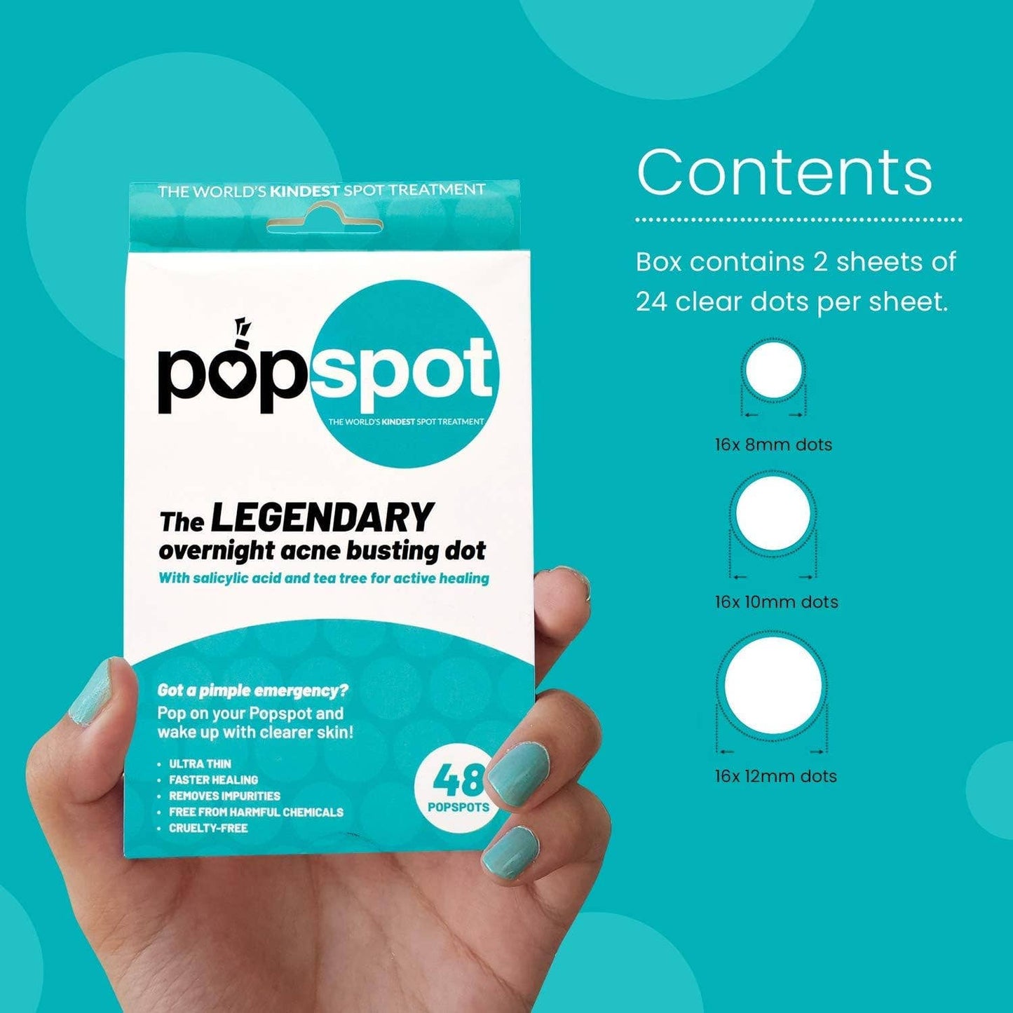 Popspot Spot Treatment Acne & Pimple Remover Dot (48 Pack)