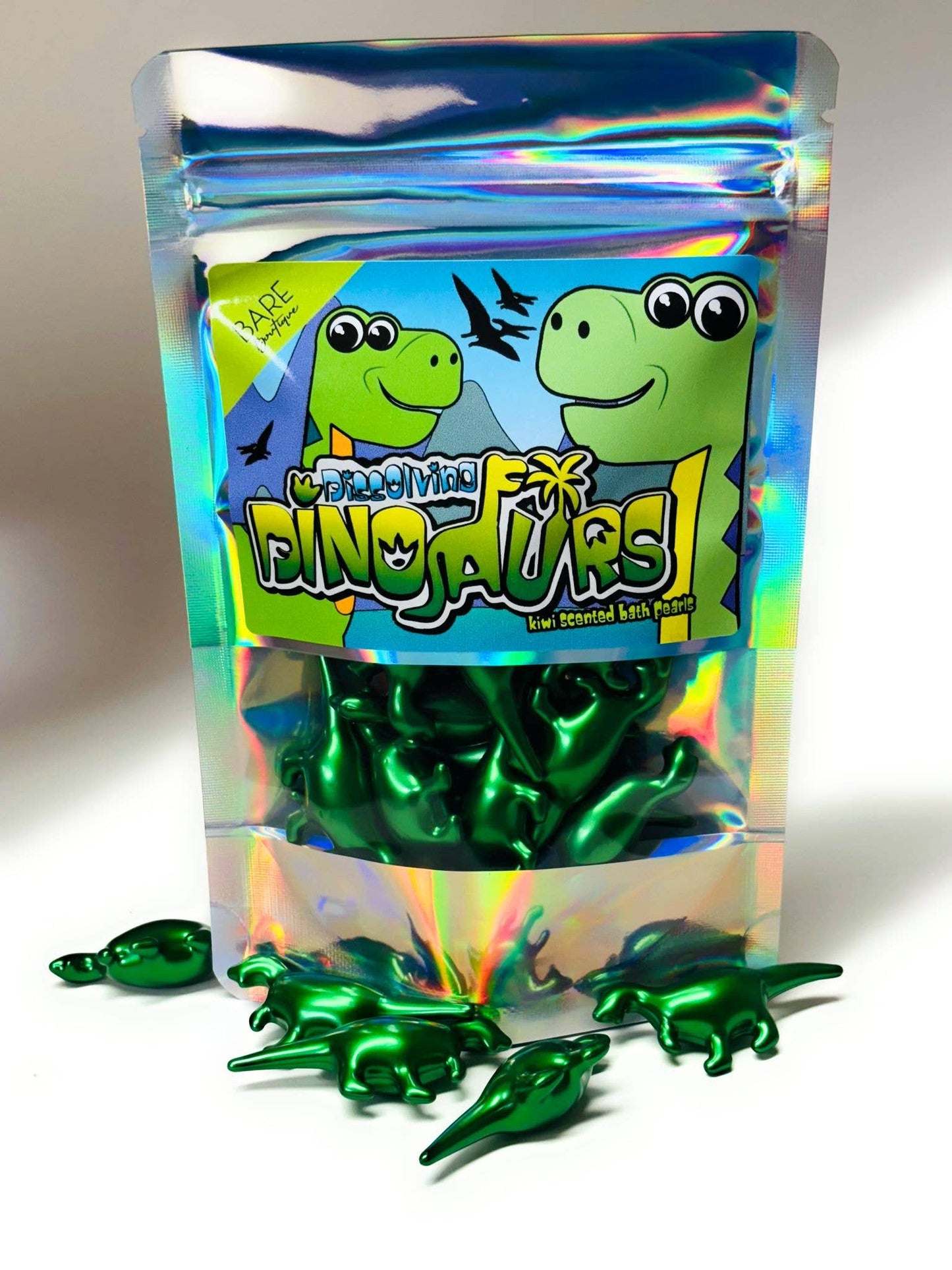 15 x Dinosaur Shaped Bath Pearls - Kiwi Scented