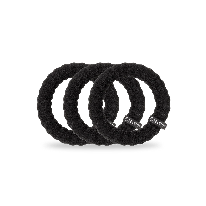 Jet Black Large Nylon Hair Ties