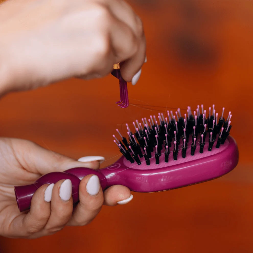 Mini Boar Bristle Hair Brush - Mulberry - Mini