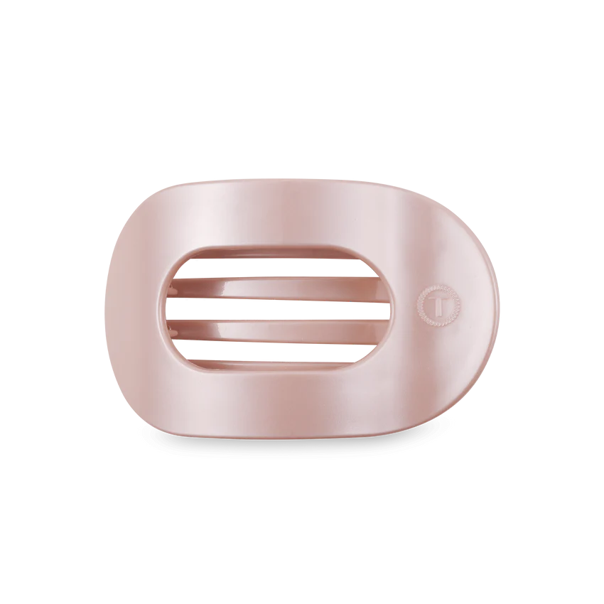 Pearly Pink Flat Round Hair Clip (3 sizes)