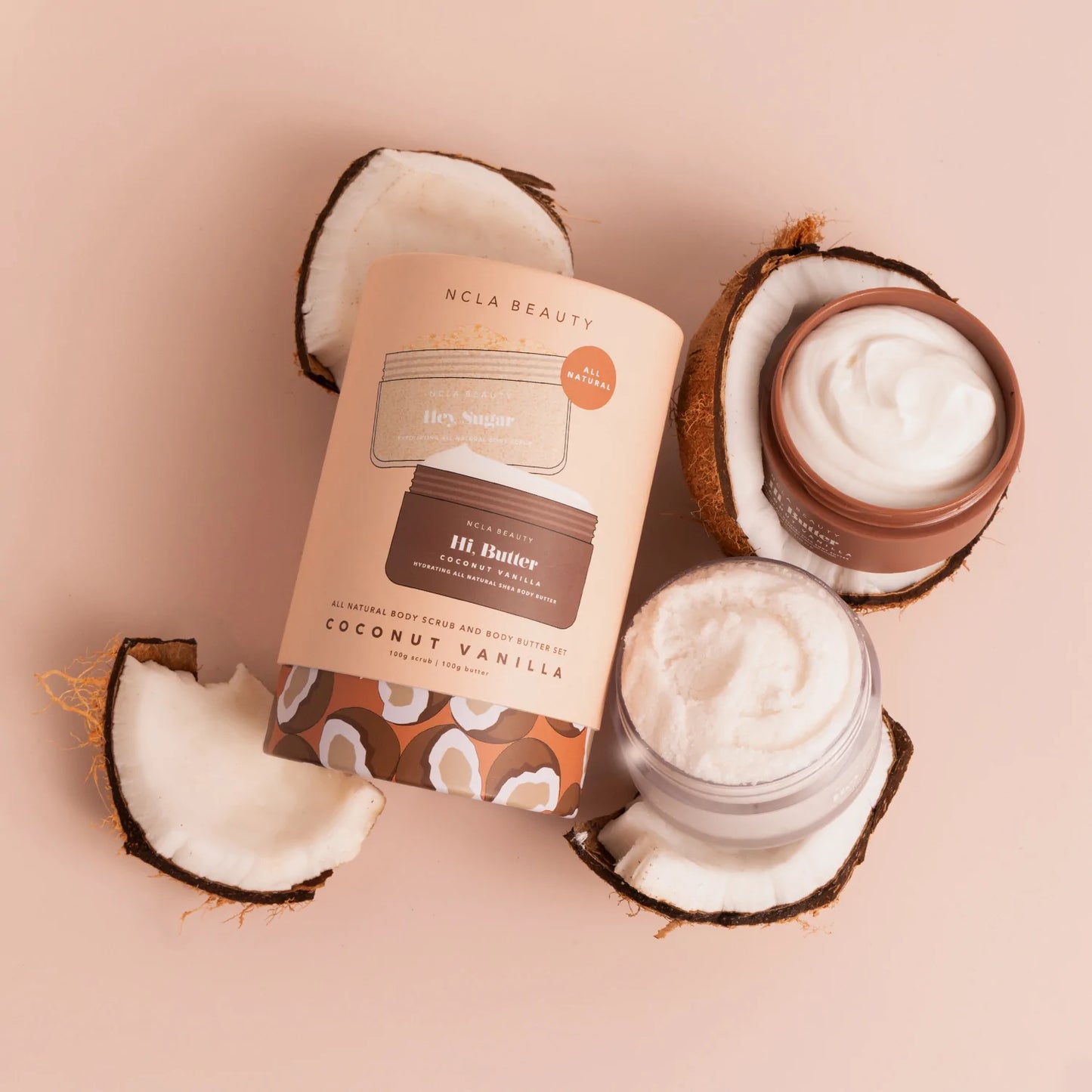 Coconut Vanilla Body Scrub + Body Butter gift set