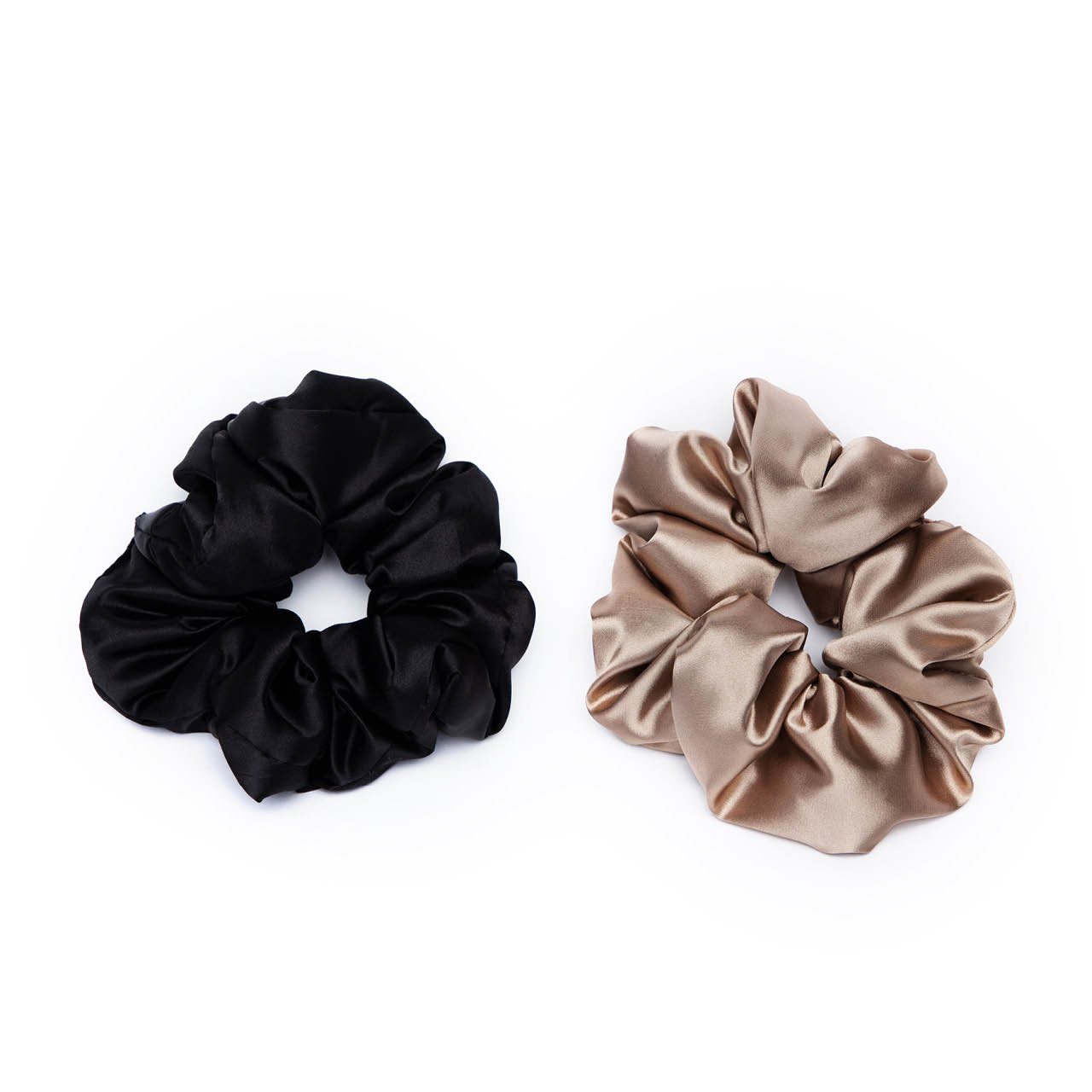 Satin Pillow Scrunchies - Black/Gold