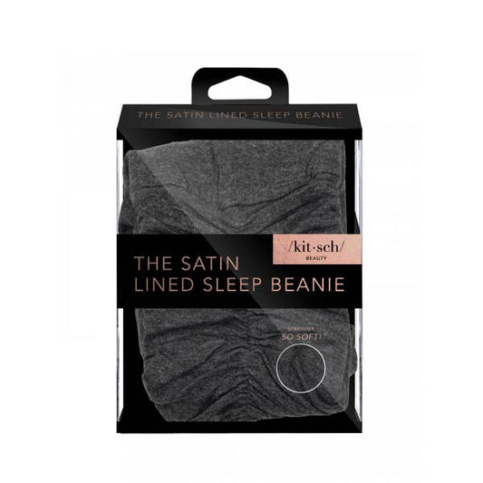 Satin Lined Jersey Sleep Beanie - Heather Gray