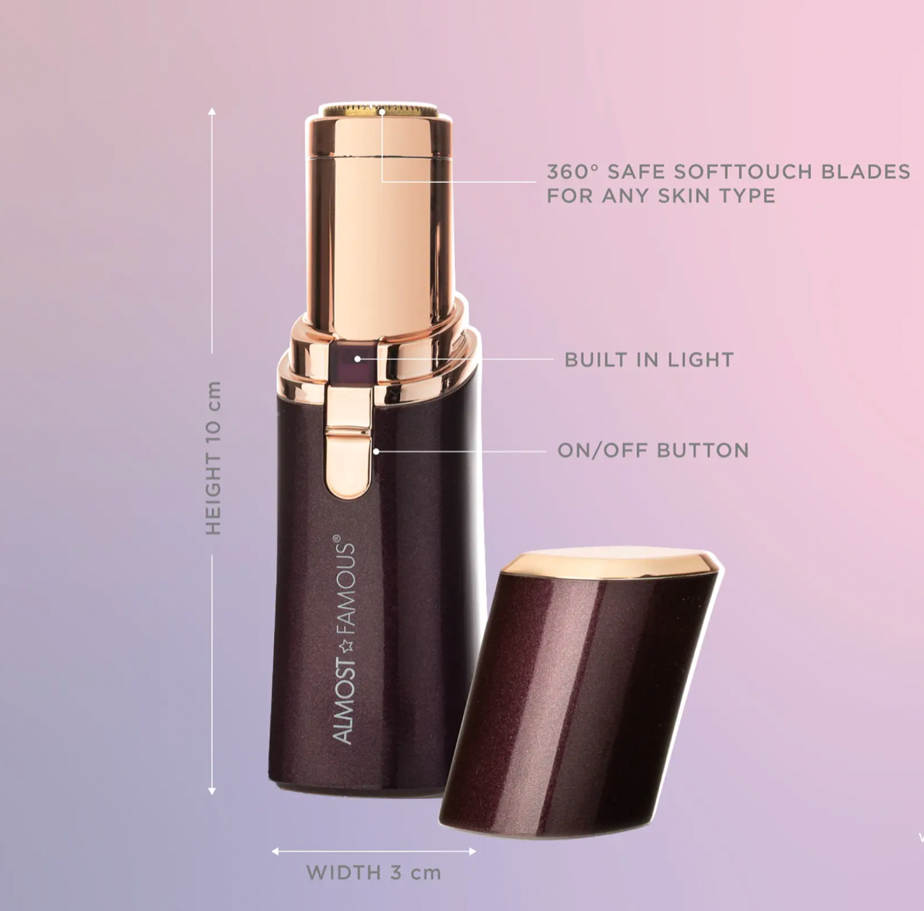 BUZZ It Shaving Wand with Rose Gold Accents - Twilight