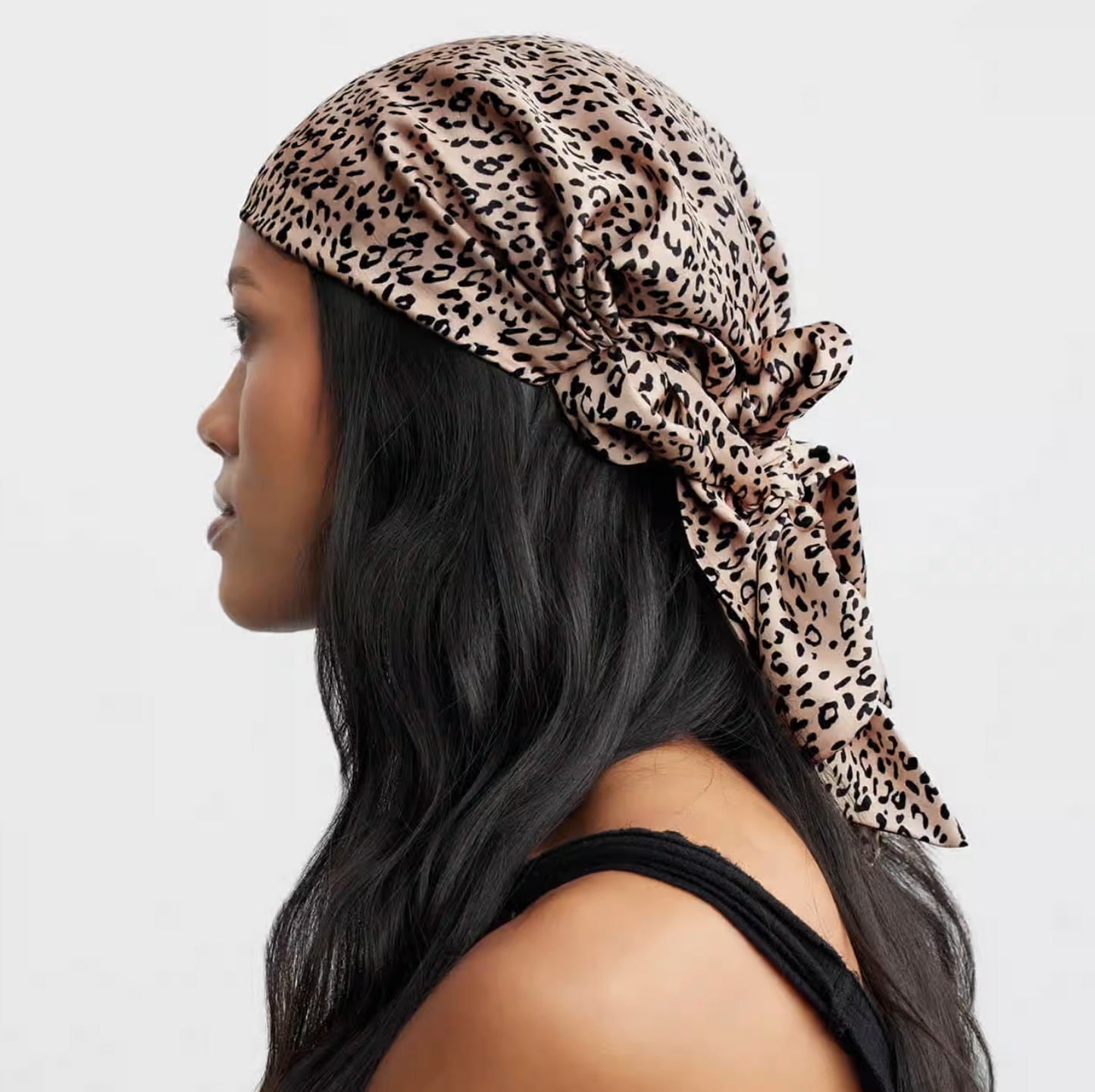 Eco-Friendly Elasticized Hair Scarf - Leopard