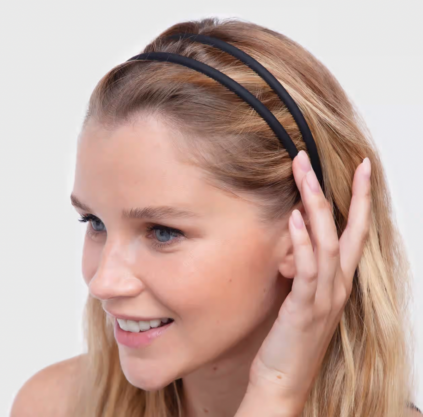 Recycled Plastic Thin Non-Slip Headbands 3pc