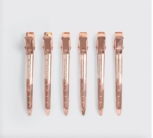 Styling Hair Clips 6pc - Rose Gold
