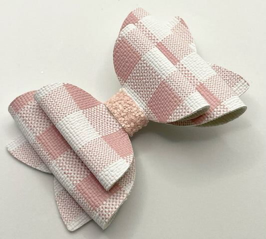 Pink Plaid Bitty Bow